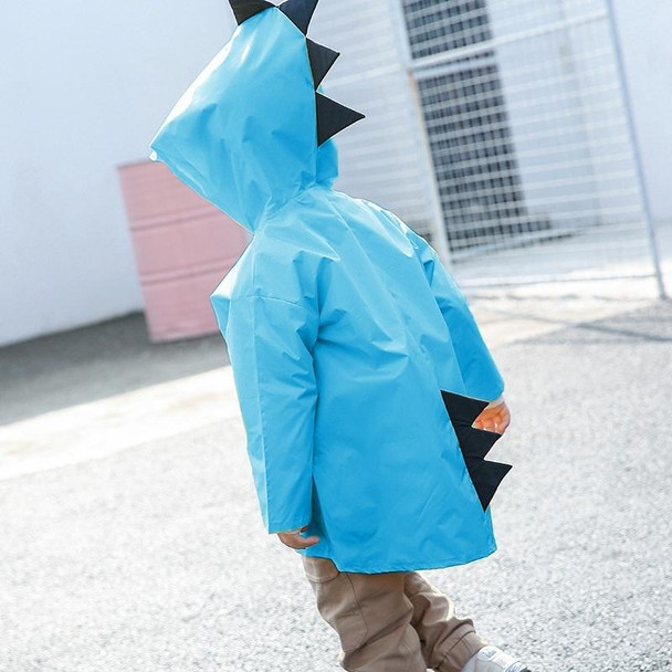 Cartoon Dinosaur Children Fashion Raincoat Size: XXL(Blue)