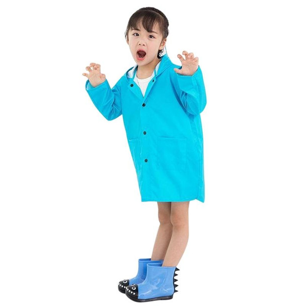 Cartoon Dinosaur Children Fashion Raincoat Size: XXL(Blue)