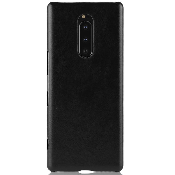 Shockproof Litchi Texture PC + PU Case for Sony Xperia 1 (Black)
