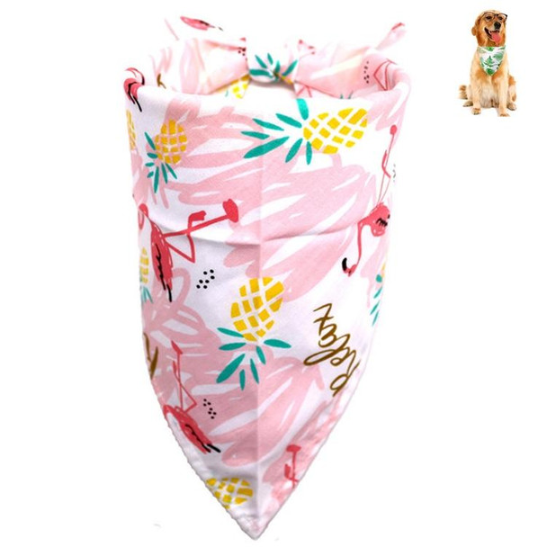 2 PCS Pet Dog Triangle Scarf Flamingo Tropical Wind Series Saliva Towel Scarf, Size:S(Pink Flamingo)