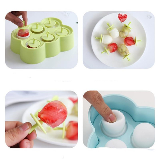 Mini DIY Creative Popsicle Mould Environmentally Friendly Silicone Ice Cube Ice Cream Mould, Style:Rectangular(Green)