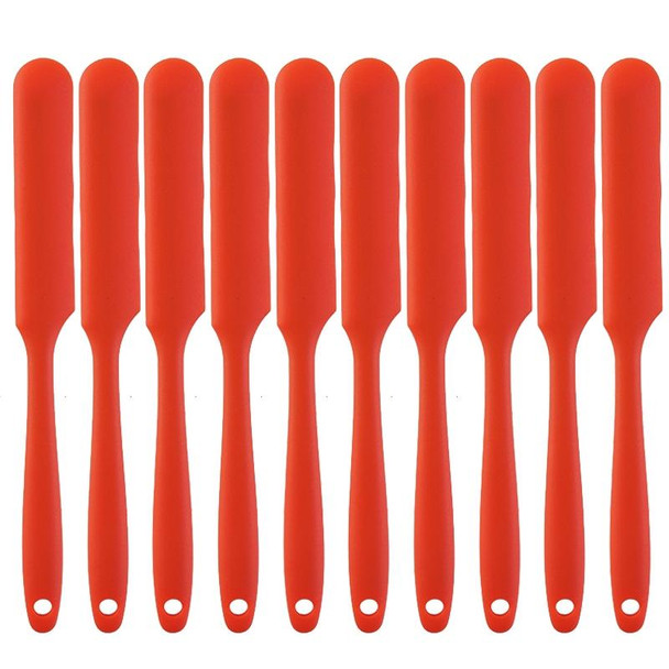 10 PCS Long Silicone Spatula Butter Cake Cream Scraper Baking Tool(Orange)