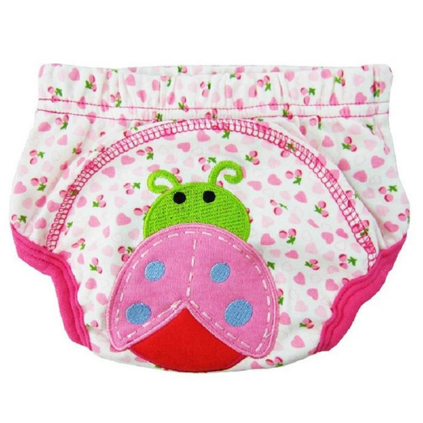 Cotton Baby Waterproof Leak-proof Breathable Washable Diapers, Size:Average(Ladybug)