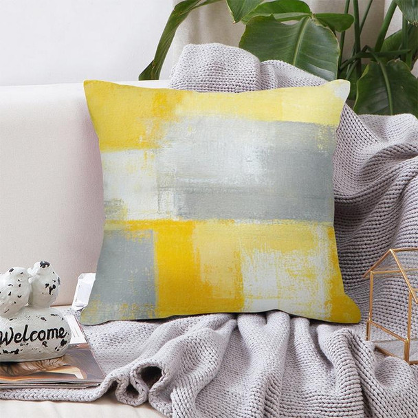 2 PCS 45x45cm Yellow Striped Pillowcase Geometric Throw Cushion Pillow Cover Printing Cushion Pillow Case Bedroom Office, Size:450*450mm(5)