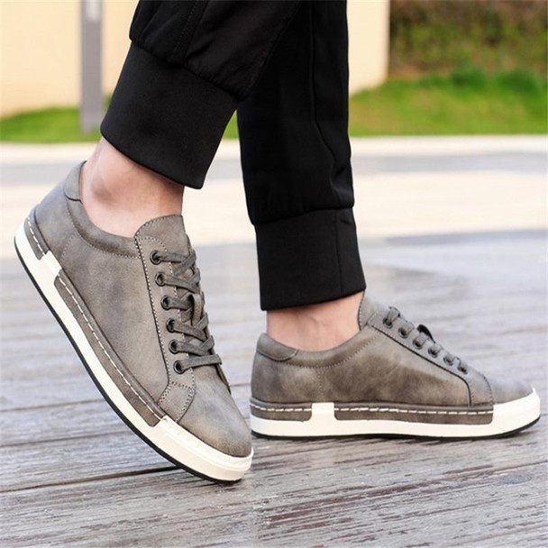 Baroque Shoes Casual PU Leatherette Sports Shoes for Men, Size:43(Grey)