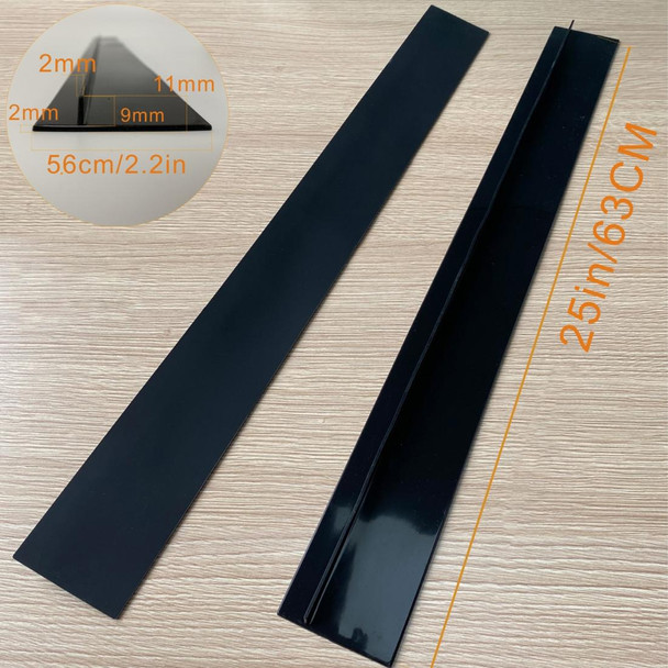 2 PCS 25 inches Gas Stove Slit Strip Antifouling Dustproof Waterproof Kitchen Sealing Strip(Black)