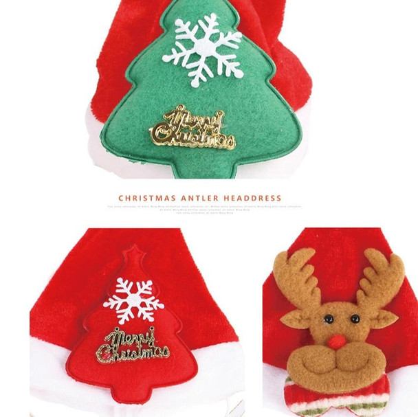 Pet Headwear Christmas Headband Hood Hat Small and Medium Cat Dog Cap(Green Christmas Tree)