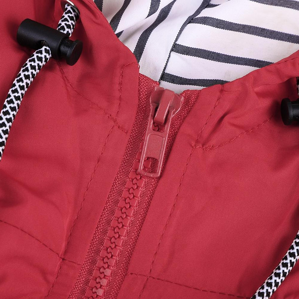 Women Waterproof Rain Jacket Hooded Raincoat, Size:XXL(Red)