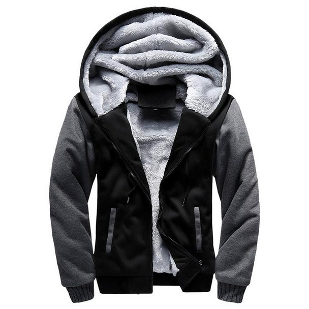 Winter Parka Men Plus Velvet Warm Windproof Coats Large Size Hooded Jackets, Size: XXXL(Gray)