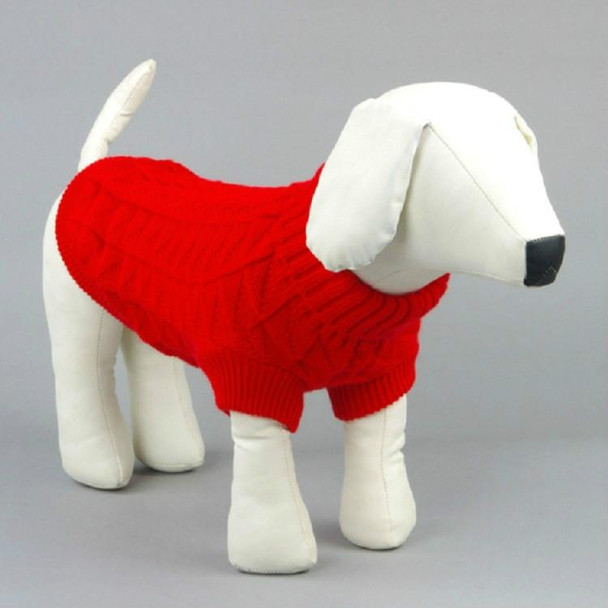 High-elastic Solid Color Dog Sweater Teddy Dog Clothes, Size:XL(Red)