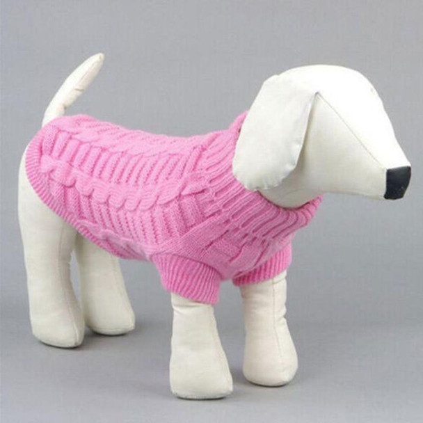 High-elastic Solid Color Dog Sweater Teddy Dog Clothes, Size:XXL(Pink)