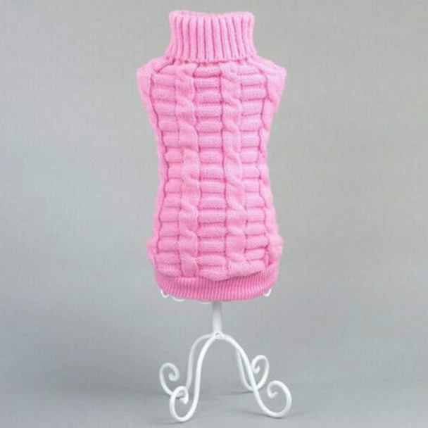 High-elastic Solid Color Dog Sweater Teddy Dog Clothes, Size:XL(Pink)