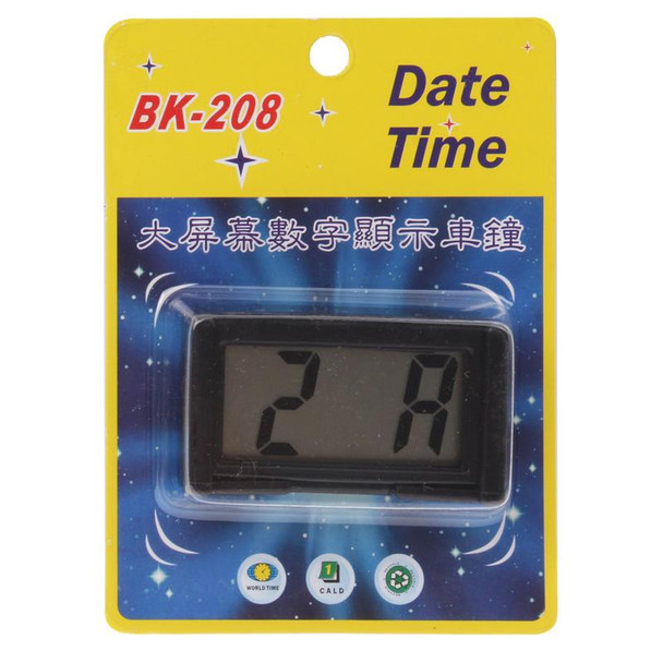 LCD Digital Electronic Car Clock Car Interior Accessory Date Calendar Time Display(Black)