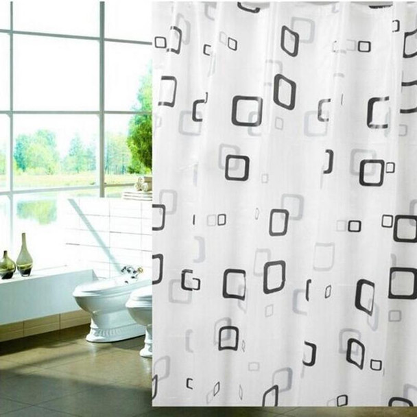Bathroom Thick Waterproof Shower Curtain, Size:180X220cm, Style:with Copper Buckle