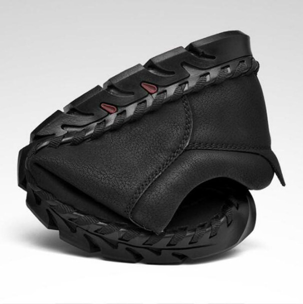 Leather Men Casual Shoes Outdoor Shoes, Size:43(Khaki)