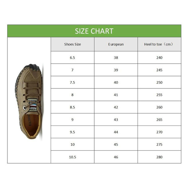 Leather Men Casual Shoes Outdoor Shoes, Size:38(Khaki)