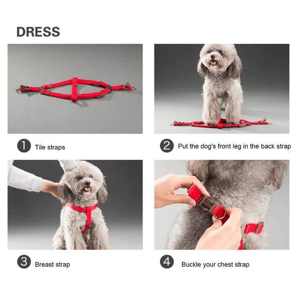 Pet Dog Collar + Harness + Leash Three Sets, M, Harness Chest Size: 43-67cm, Collar Neck Size: 33-52cm, Pet Weight: 15kg Below(Black)