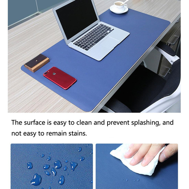 Multifunction Business PU Leather Mouse Pad Keyboard Pad Table Mat Computer Desk Mat, Size: 80 x 40cm(Sapphire Blue)