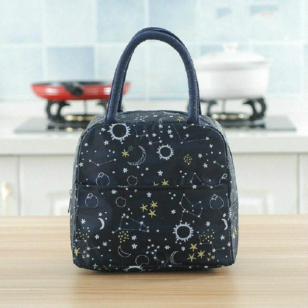 Portable Waterproof Padded Cold Insulation Lunch Box Bag(Sun Moon Star)