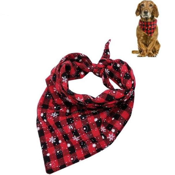 2 PCS Pet Triangle Towel Christmas Snowflake Dog Saliva Towel, Size:S(Red)