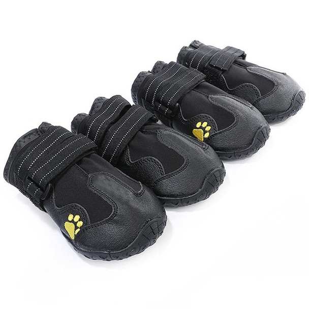 4 in 1 Autumn Winter Pet Dog Foot Cover Waterproof Shoes, Size:7.5x6.4cm(Black)