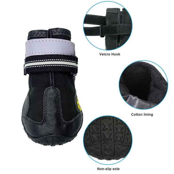 4 in 1 Autumn Winter Pet Dog Foot Cover Waterproof Shoes, Size:6.5x5cm(Black)