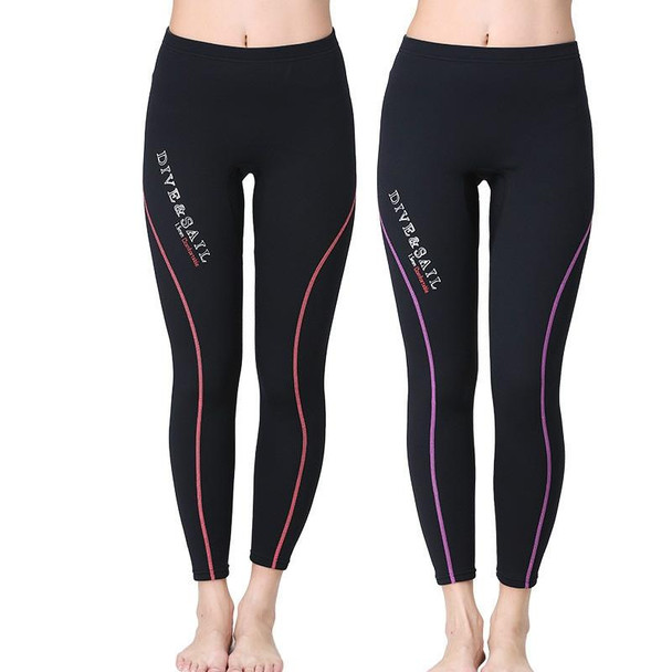 DIVE&SAIL 1.5mm Thick Warm Diving Pants Split Snorkeling Pants Sailing Surfing Winter Swimming Trunks for Women, Size: XS(Purple)