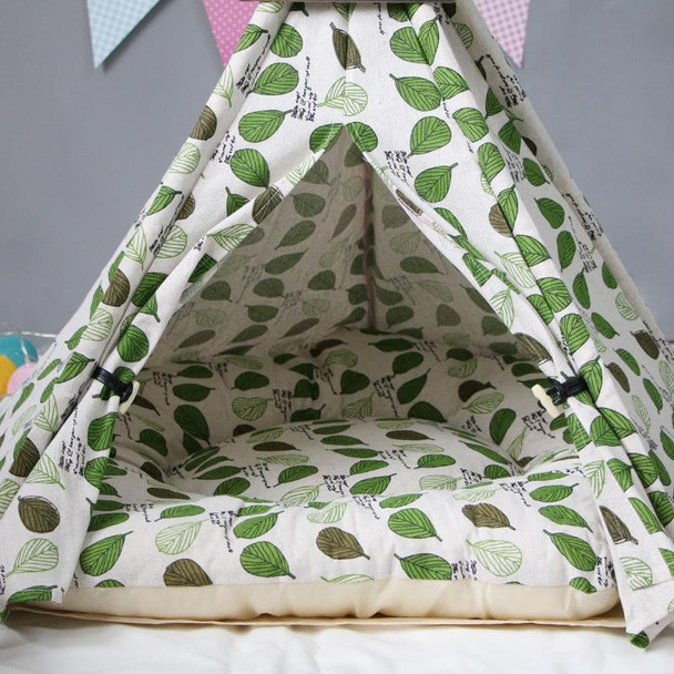 Pet Tent Lime Leaf Kennel Pet Bed, Specification: Small 404050cm(Green Leaves with Cushion)