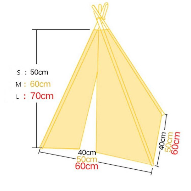 Pet Tent Removable And Washable Wooden Cat Kennel with Cushion, Specification: Large 606070cm(Yellow)