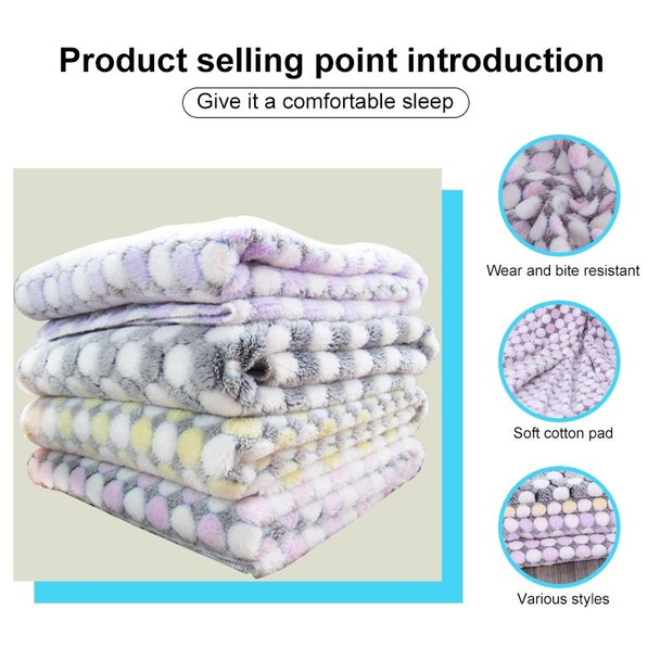 Soft Flannel Pet Blanket Dots Printed Breathable Bed Mat Warm Pet Sleeping Cushion Cover for Pet Dog Cat, Size:M(Rose Red)