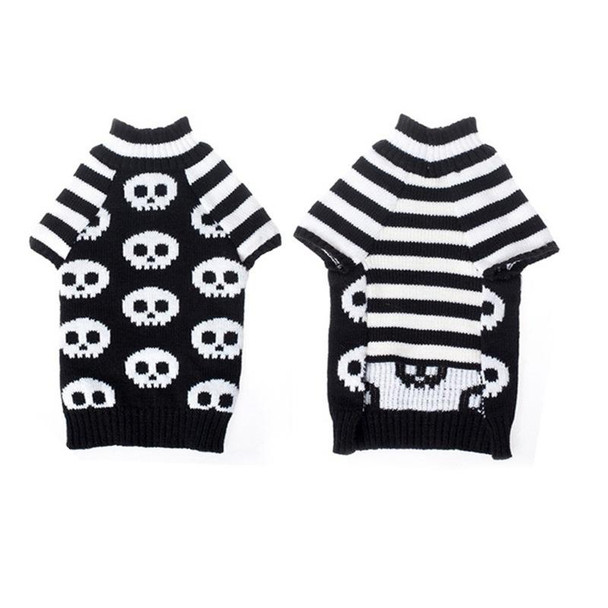 Halloween Skull Pet Sweater Cat & Dog Costume, Size: L