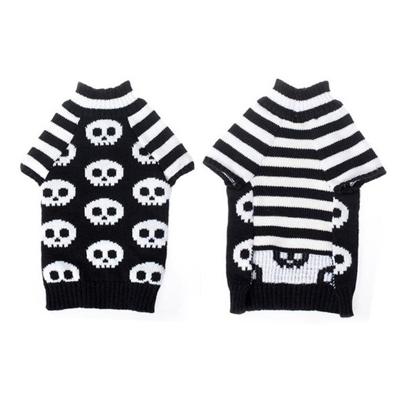 Halloween Skull Pet Sweater Cat & Dog Costume, Size: XXS