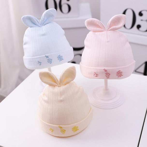 MZ9925 Letter Embroidery Pattern Newborn Skullcap Fall and Winter Baby Thick Warm Cotton Caps, Size: About 15.5cm(Light Blue)