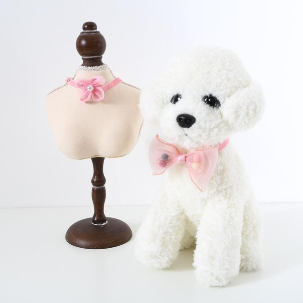 6 PCS Pet Handmade Adjustable Cat Dog Bow Tie Collar, Size:S 17-32cm, Style:Ball Bowknot
