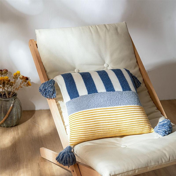 Home Furnishing Decoration Textile Throw Pillow Knitted Sofa Cushion Cover Without Core, Size: 45x 45 cm(Sea Blue)