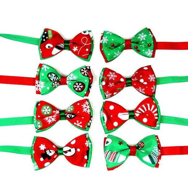 5 PCS Christmas Holiday Pet Cat Dog Collar Bow Tie Adjustable Neck Strap Cat Dog Grooming Accessories Pet Product(2)