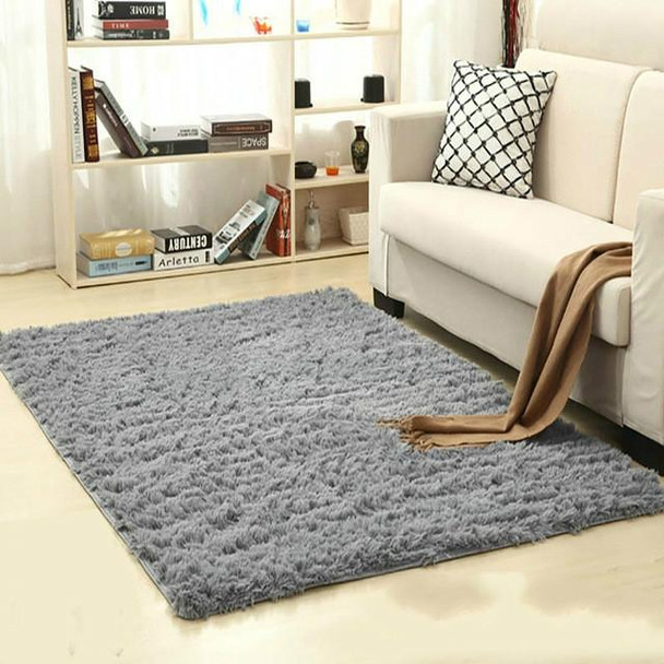Shaggy Carpet for Living Room Home Warm Plush Floor Rugs fluffy Mats Kids Room Faux Fur Area Rug, Size:80x200cm(Silver Gray)