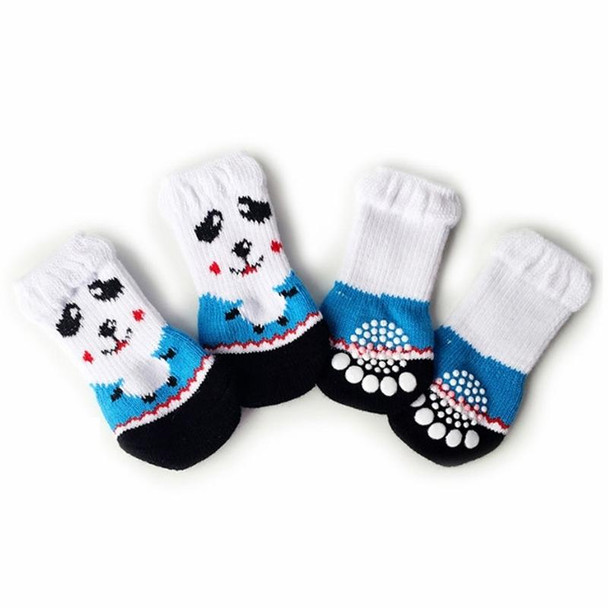 2 Pairs Cute Puppy Dogs Pet Knitted Anti-slip Socks, Size:S (Panda)