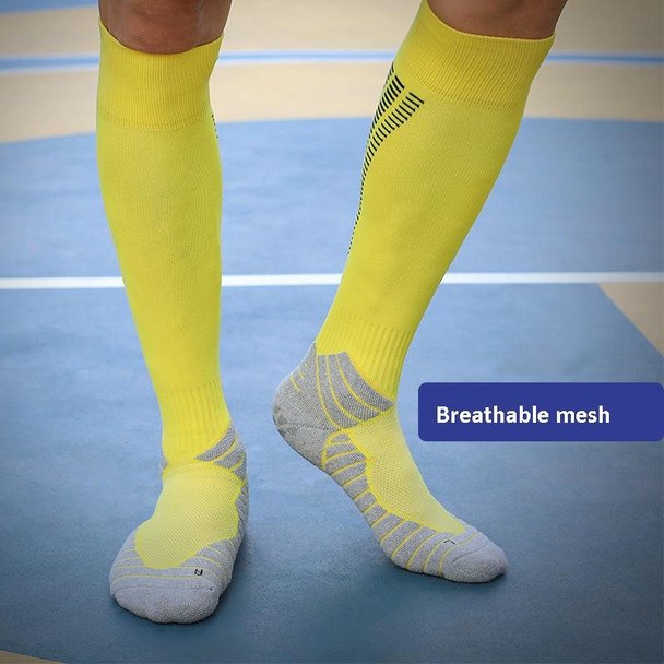 Thick Terry Non-Slip Sports Socks Over The Knee Stockings, Size: Childrens Free Size(Fluorescent Green)