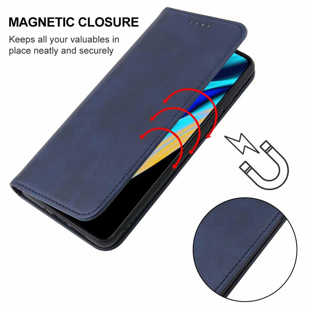 For Realme Narzo 50A Prime Magnetic Closure Leatherette Phone Case(Blue)