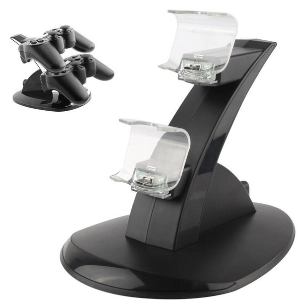 2 x USB Charging Dock Station Stand / Controller Charging Stand for PS4(Black)