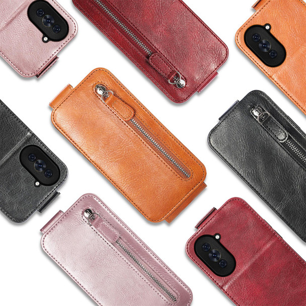 For Motorola Edge 30 Fusion Zipper Wallet Vertical Flip Leatherette Phone Case(Brown)