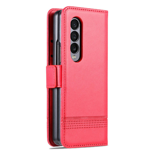 For Samsung Galaxy Z Fold3 5G AZNS Magnetic Calf Texture Horizontal Flip Leatherette Phone Case(Red)