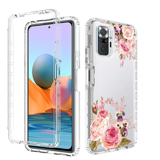 For Xiaomi Redmi Note 10 Pro PC+TPU Transparent Painted Phone Case(Pink Rose)