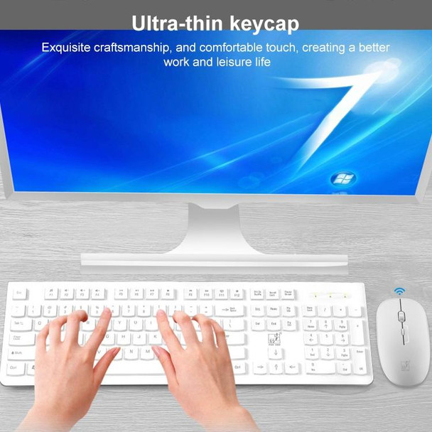 ZGB 8810 Mute Wireless Keyboard + Mouse Set (White)