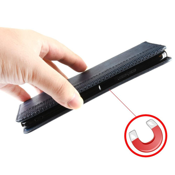 For Blackview OSCAL C80 Magnetic Buckle Retro Texture Leatherette Phone Case(Blue)
