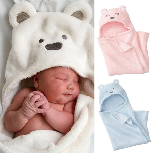 Cute Animal Cartoon Babies Blanket Kids Hooded Bathrobe Toddler Baby Bath Towel(Blue)