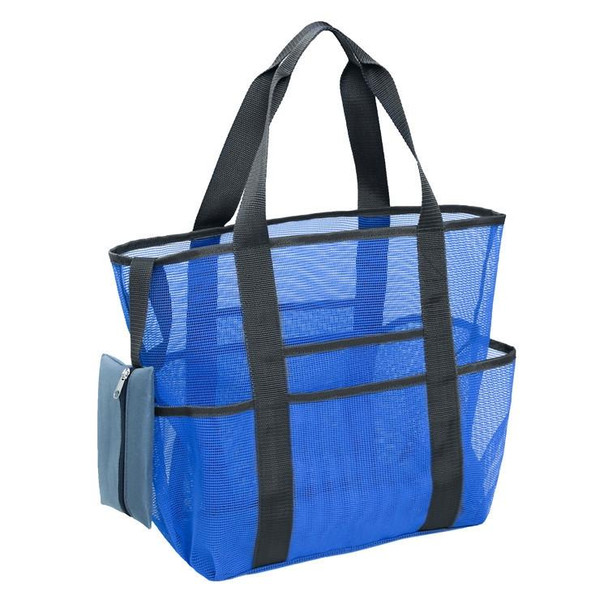 Beach Storage Bag Mesh Toiletry Cosmetic Bag (Blue)