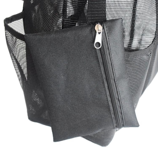 Beach Storage Bag Mesh Toiletry Cosmetic Bag (Black)