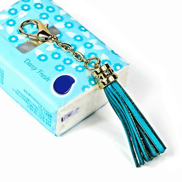 LS01 Tassel Zinc Alloy Keychain Car Hanging Bag Pendant (Lake Blue)